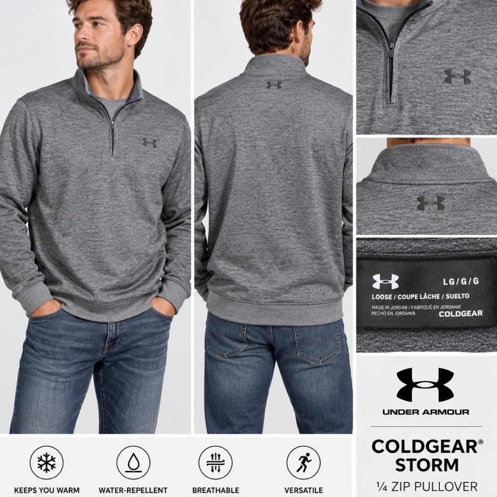 ❄️ Under Armour ColdGear Storm ¼-Zip Pullover — Men's Large